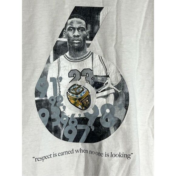 Vintage Y2K Jordan Respect Is Earned Championship Rings Tee - Picture 2 of 6